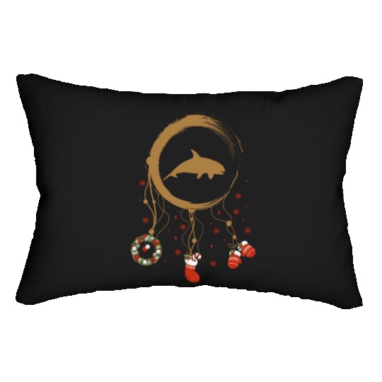 Winter dreamcatcher Christmas Orca Lumbar Pillows