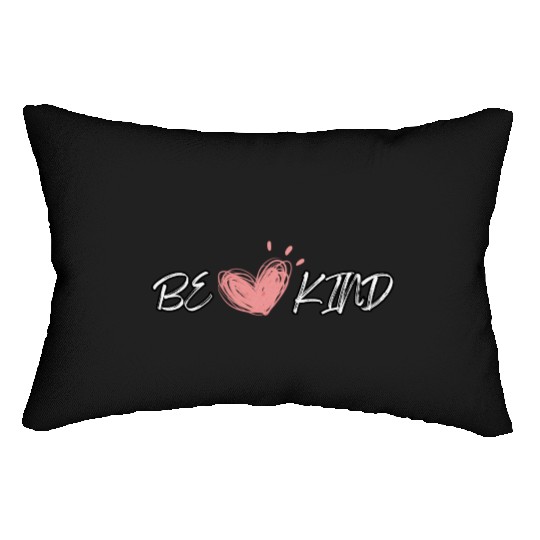 Be Kind, pink heart Lumbar Pillows