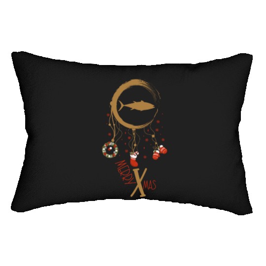 Winter dreamcatcher Christmas Tuna Lumbar Pillows