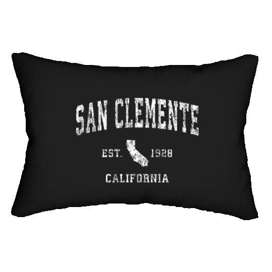 San Clemente California Ca Vintage Athletic Sports Lumbar Pillows
