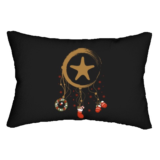 Winter dreamcatcher Christmas Starfish Lumbar Pillows