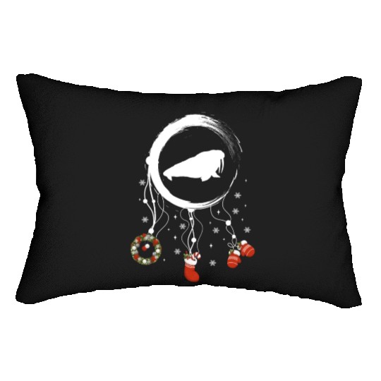 Winter dreamcatcher Christmas Walrus Lumbar Pillows