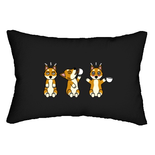 Shiba Inu Coffee Lover Lumbar Pillows