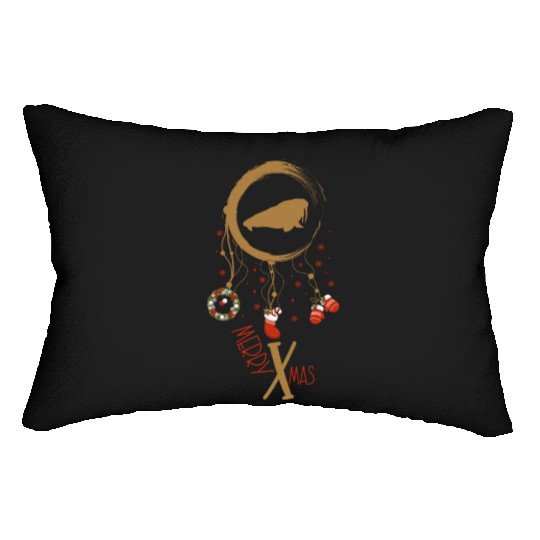 Winter dreamcatcher Christmas Walrus Lumbar Pillows