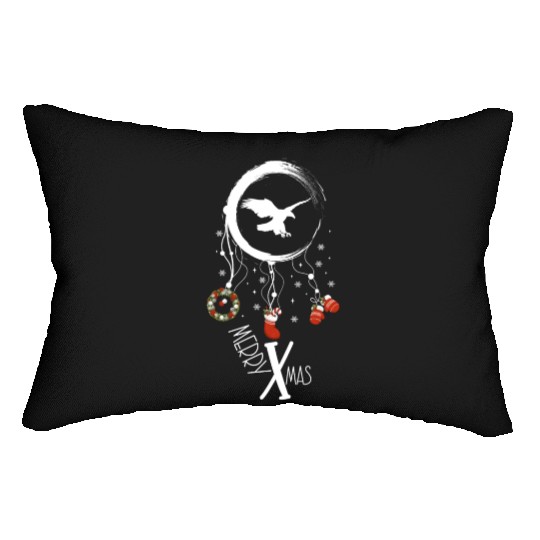 Winter dreamcatcher Christmas Eagle Lumbar Pillows