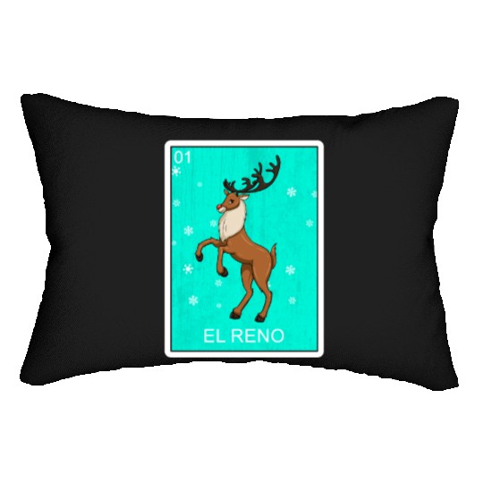 El Reno Reindeer Card Mexican Lottery Christmas Lumbar Pillows
