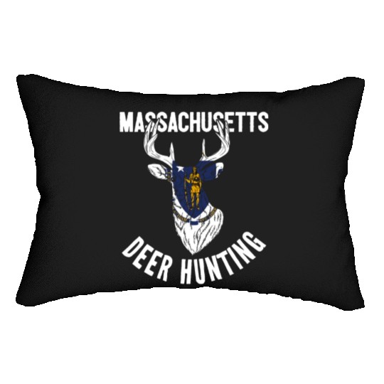 Massachusetts Deer Hunting Buck Stag Hunter Lumbar Pillows