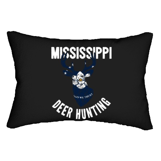 Mississippi Deer Hunting Buck Stag Hunter Lumbar Pillows