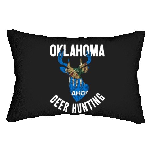 Oklahoma Deer Hunting Buck Stag Hunter Lumbar Pillows
