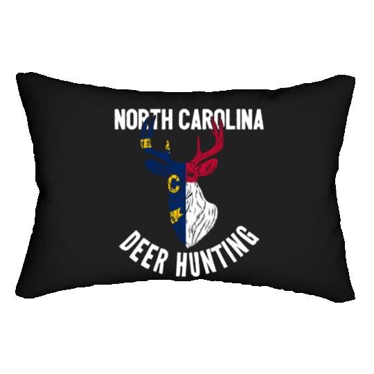 North Carolina Deer Hunting Buck Stag Hunter Lumbar Pillows
