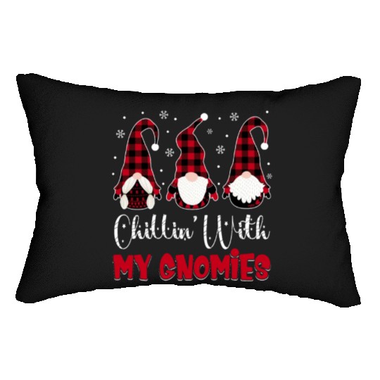 Friends Christmas Red buffalo plaid Chillin With Lumbar Pillows