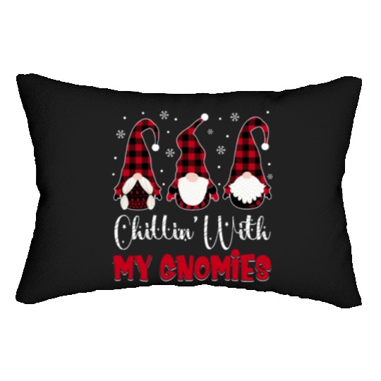 Friends Christmas Red buffalo plaid Chillin With Lumbar Pillows