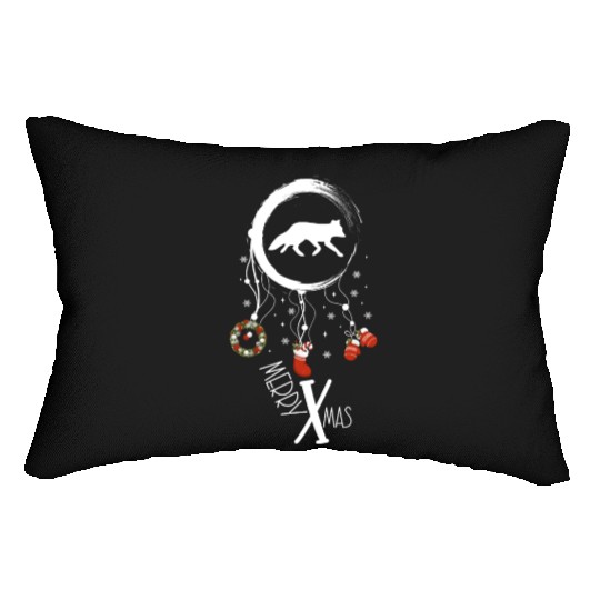 Winter dreamcatcher Christmas Fox Lumbar Pillows