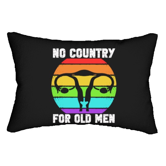 No Country For Old Men Floral Uterus Feminist Lumbar Pillows