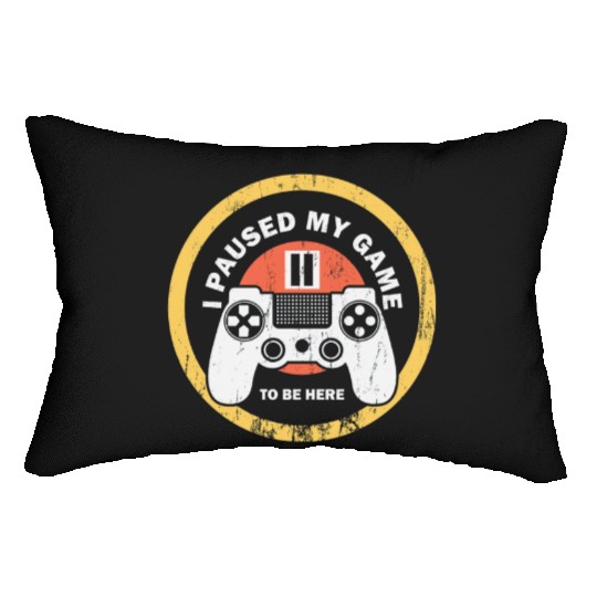 I Paused My Game To Be Here Lumbar Pillows Vintage Gamer
