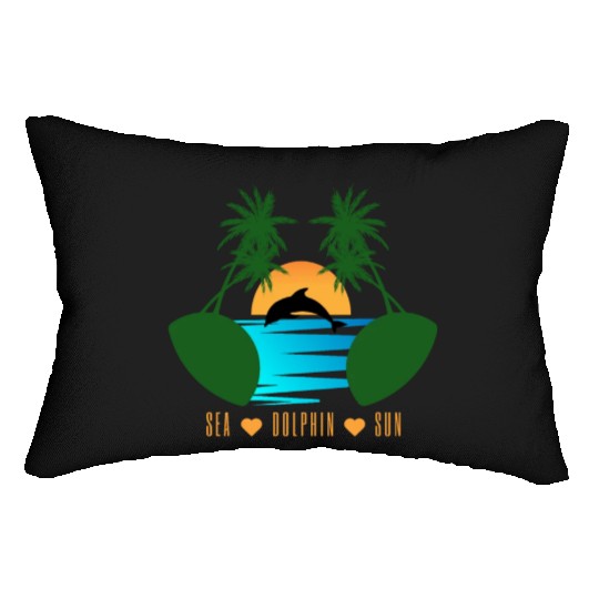 dolphin nature Lumbar Pillows