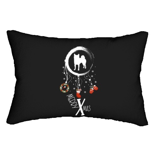 dog dreamcatcher Christmas Shiba Inu Lumbar Pillows