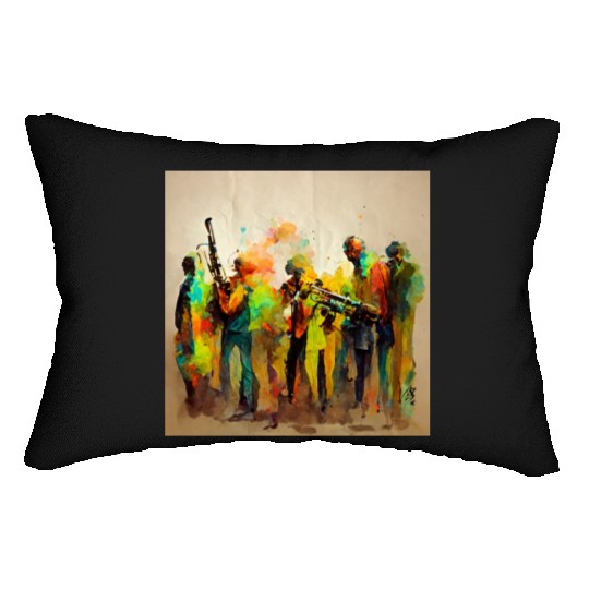 Jazz Session in Night Lumbar Pillows