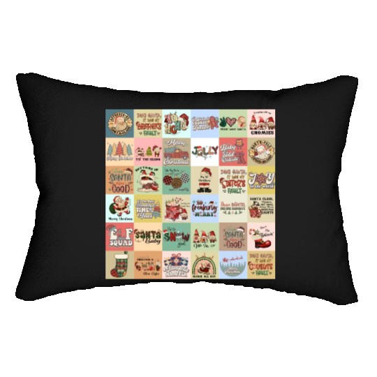 Christmas Patchwork Vintage Pattern Lumbar Pillows