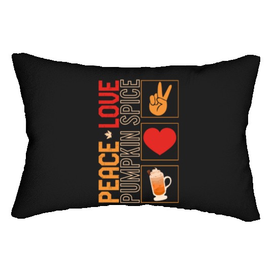 Thanksgiving Lumbar Pillows, Peace Love Pumpkin Spice Lumbar Pillows,