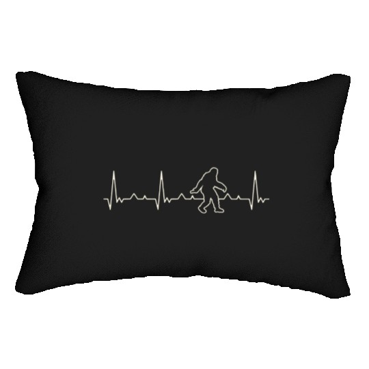 Bigfoot walking Beast. Heart. Love. EKG. Pulse. Lumbar Pillows