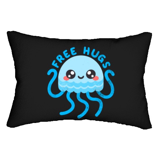 Jellyfish free hugs Lumbar Pillows