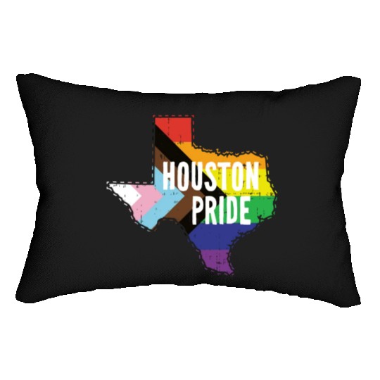 Houston Pride Gay Lesbian Queer Texas Rainbow Flag Lumbar Pillows