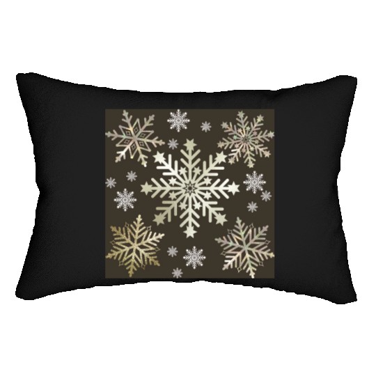 Beige Snowflakes Christmas Pattern Lumbar Pillows