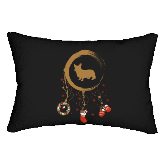 dog dreamcatcher Christmas Corgi Lumbar Pillows