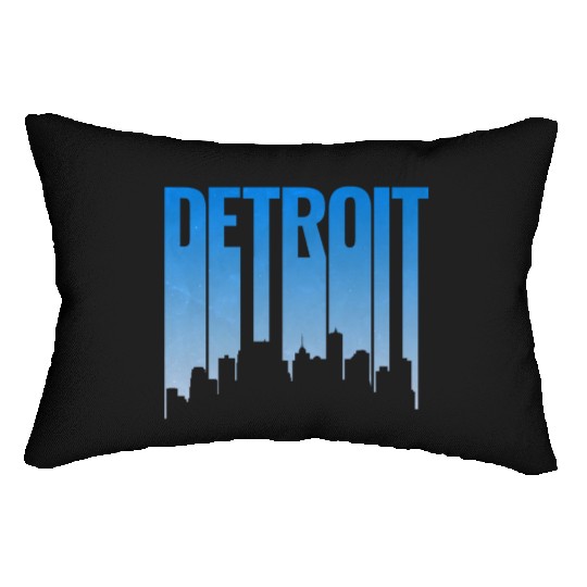 Detroit Michigan Skyline Lumbar Pillows