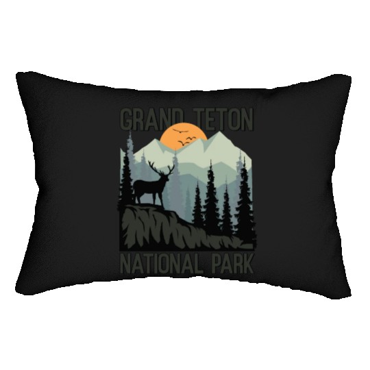 Grand Teton National Park Mountains Wilderness Lumbar Pillows