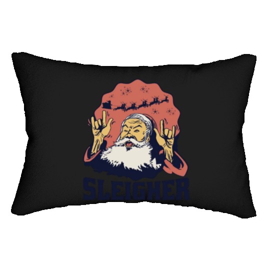 Heavy Metal Santa Sign of the Horns Lumbar Pillows