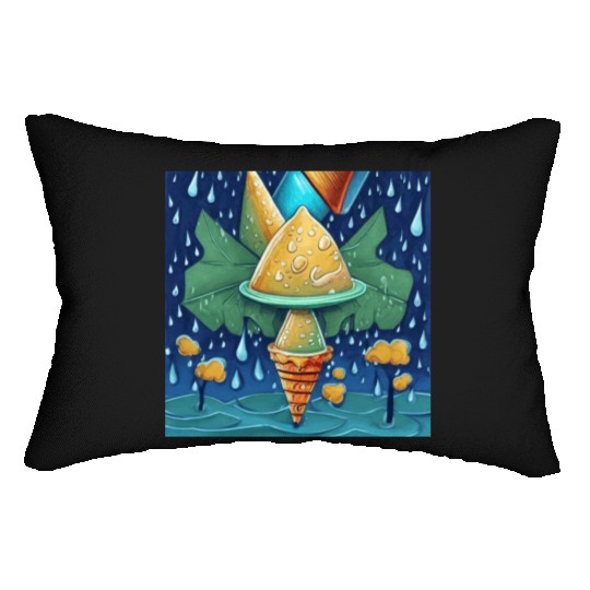 ice cream art Lumbar Pillows