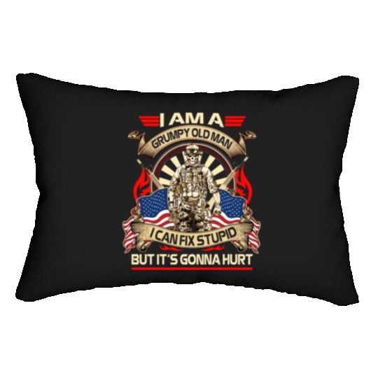 Afghanistan veteran Grumpy old man Lumbar Pillows