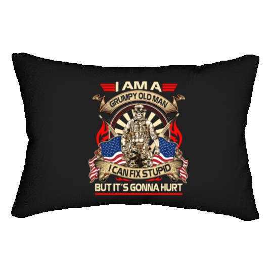 Afghanistan veteran Grumpy old man Lumbar Pillows