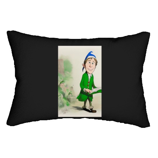 Elf with a book Lumbar Pillows
