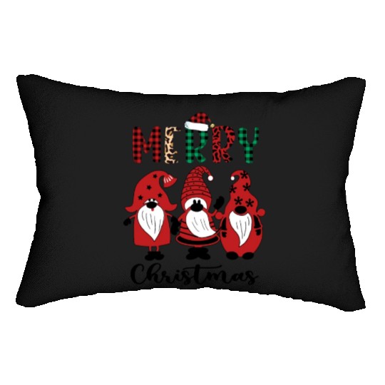 Xmas Merry Christmas Gnomes Santa Hat Lumbar Pillows