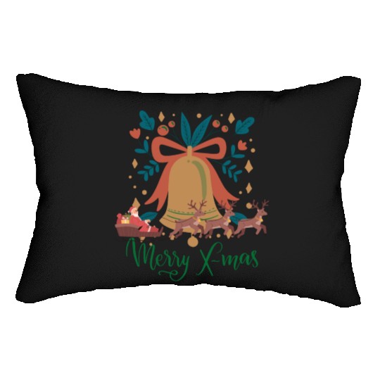 Jingle Bells Merry Christmas Lumbar Pillows