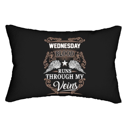 Wednesday Name Lumbar Pillows - Wednesday Blood Runs Thro
