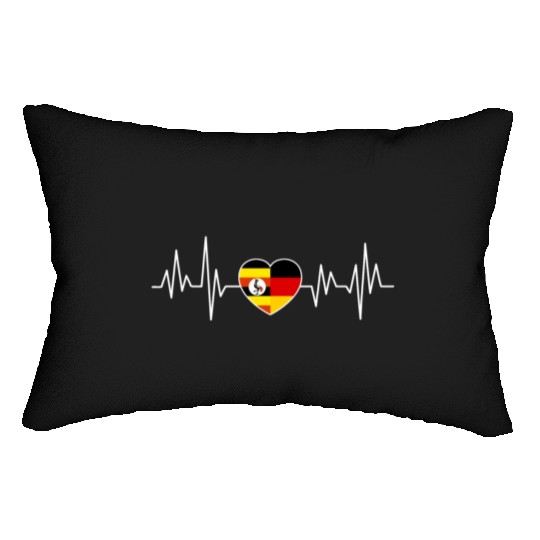 Uganda Germany Flag Two Countries Lumbar Pillows