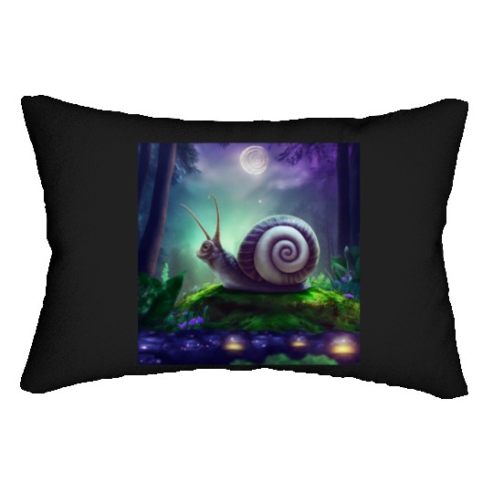 Spiral Moongazing Snail Ombre Aqua Lavender sky Lumbar Pillows