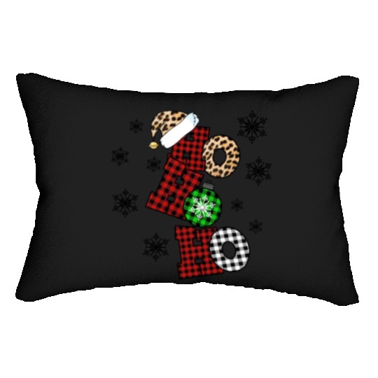 Xmas Christmas Ho Ho Ho Snowflakes Lumbar Pillows