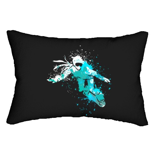 Splash Art Winter Sports Snowboarder Lumbar Pillows
