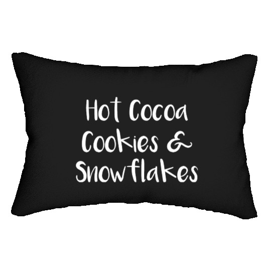 Hot Cocoa Cookies and Snowflakes Lumbar Pillows