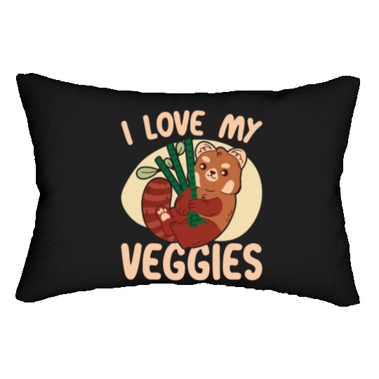 I Love My Veggies Red Panda Bear Whisperer Animal Lumbar Pillows