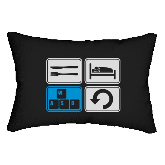 gaming daily repeat computer Lumbar Pillows