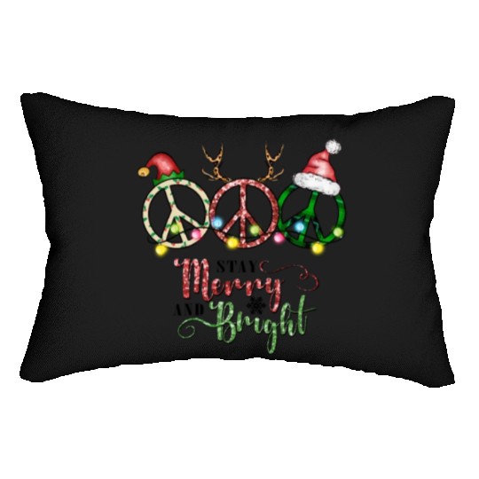 Xmas Christmas Stay Merry and Bright Lumbar Pillows