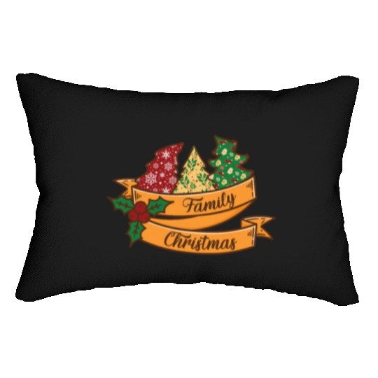 Xmas Family Christmas Mistletoe Fir Tree Lumbar Pillows