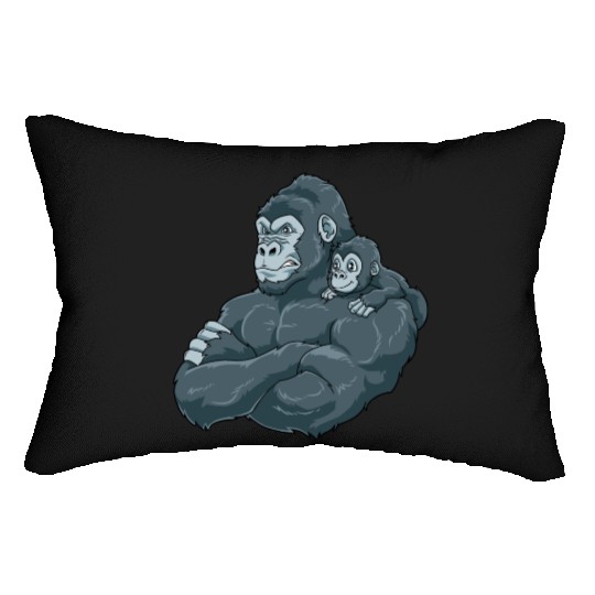 Strong Gorilla with Gorilla Kid for a Gorilla Lumbar Pillows
