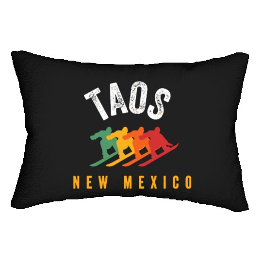 Vintage Taos Nm Us New Mexico Ski Snowboard Mounta Lumbar Pillows